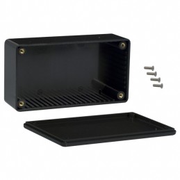 1 pcs : 1591CBK - Box Plastic Black Cover Included 4.724' L x 2.559' W (120.00mm x 65.00mm) X 1.567' (39.80mm)