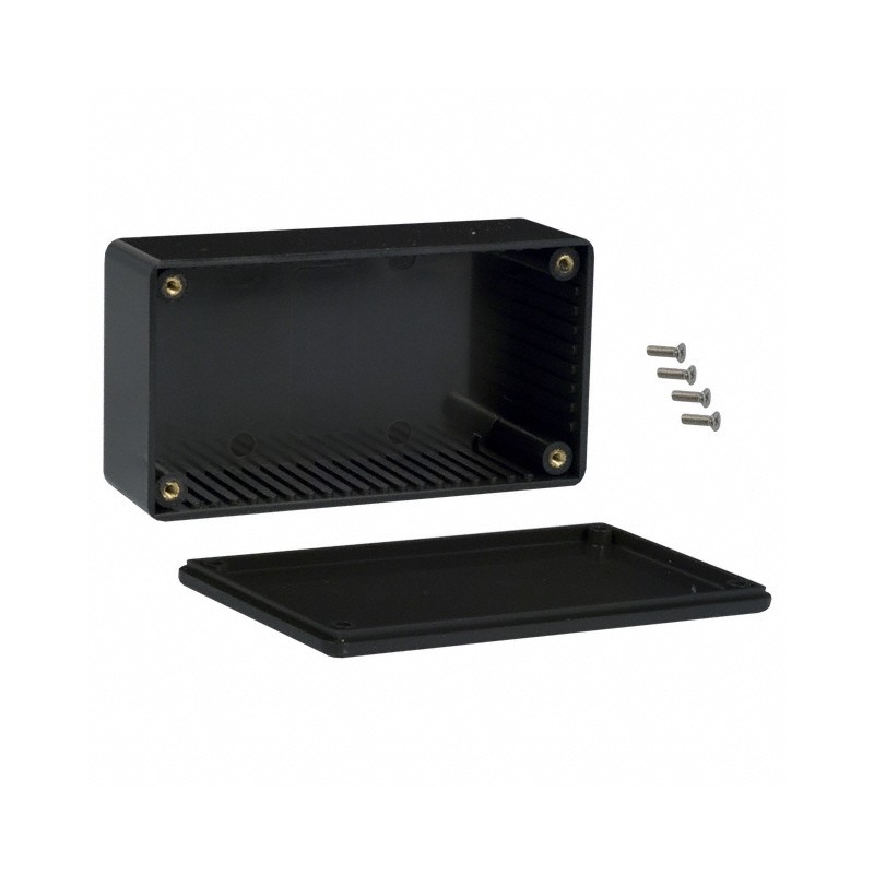 1 pcs : 1591CBK - Box Plastic Black Cover Included 4.724' L x 2.559' W (120.00mm x 65.00mm) X 1.567' (39.80mm)