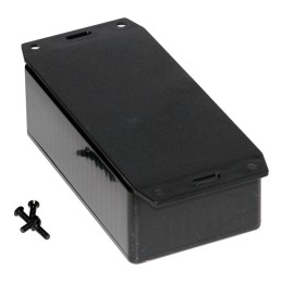 1 pcs : 1591CF2BK - Box Plastic Black Cover Included 4.724' L x 2.559' W (120.00mm x 65.00mm) X 1.626' (41.30mm)