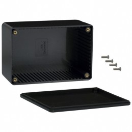 1 pcs : 1591TBK - Box Plastic Black Cover Included 4.724' L x 3.157' W (120.00mm x 80.19mm) X 2.311' (58.70mm)