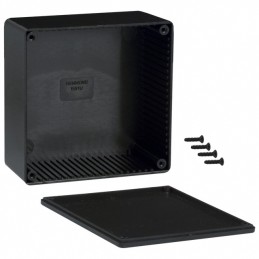1 pcs : 1591USBK - Box Plastic Black Cover Included 4.724' L x 4.724' W (120.00mm x 119.99mm) X 2.322' (58.98mm)