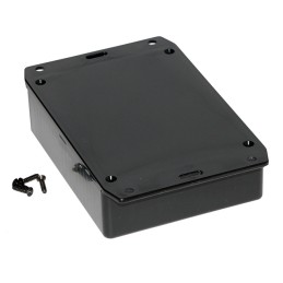 1 pcs : 1591GSFLBK - Box Plastic Black Cover Included 4.744' L x 3.685' W (120.50mm x 93.60mm) X 1.338' (33.99mm)