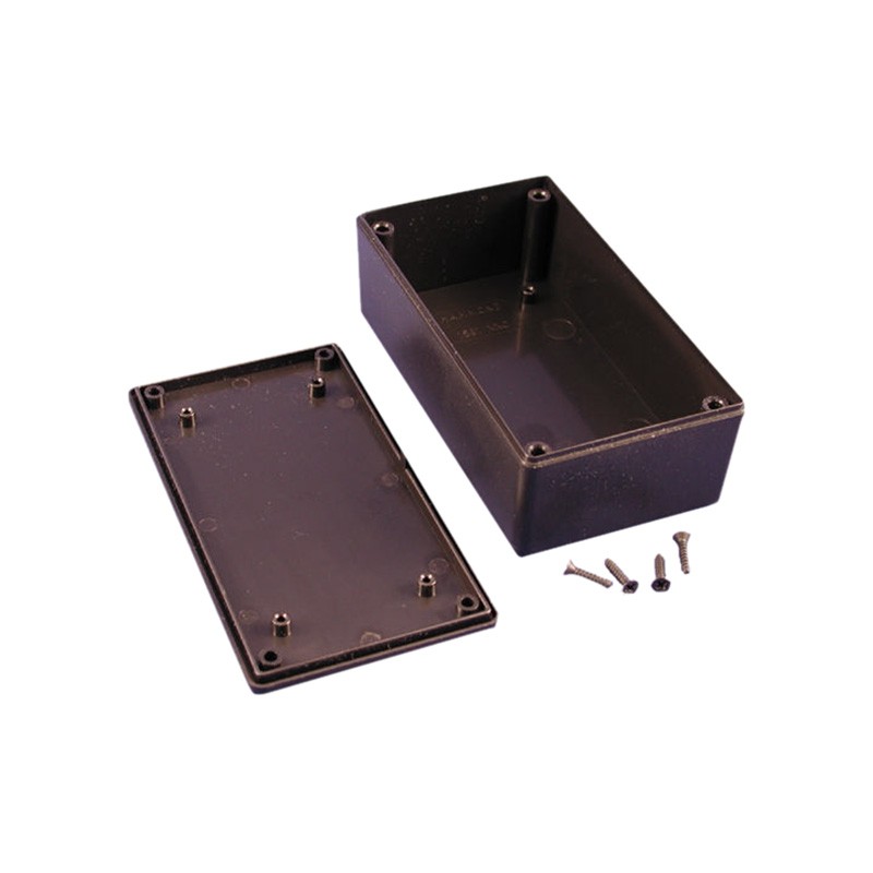 1 pcs : 1591XXCSBK - Box Plastic Black Cover Included 4.781' L x 2.636' W (121.44mm x 66.95mm) X 1.644' (41.76mm)