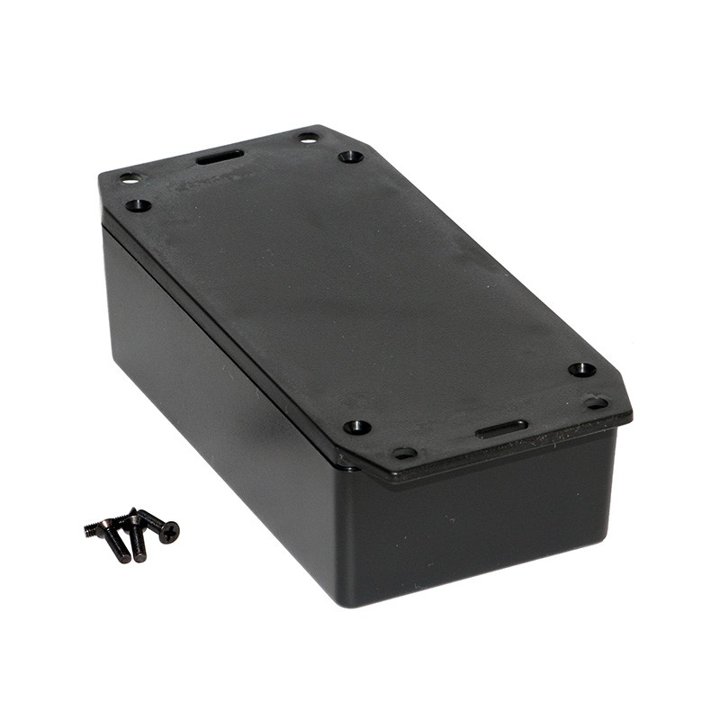 1 pcs : 1591XXCFLBK - Box Plastic Black Cover Included 4.781' L x 2.636' W (121.44mm x 66.95mm) X 1.644' (41.76mm)