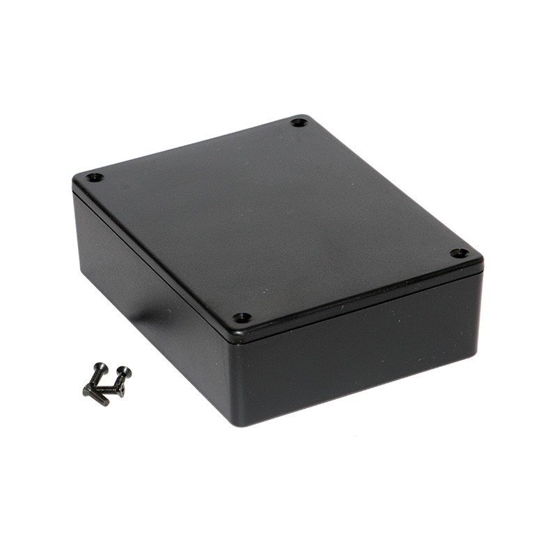 1 pcs : 1591XXGBK - Box Plastic Black Cover Included 4.821' L x 3.776' W (122.45mm x 95.91mm) X 1.496' (38.00mm)