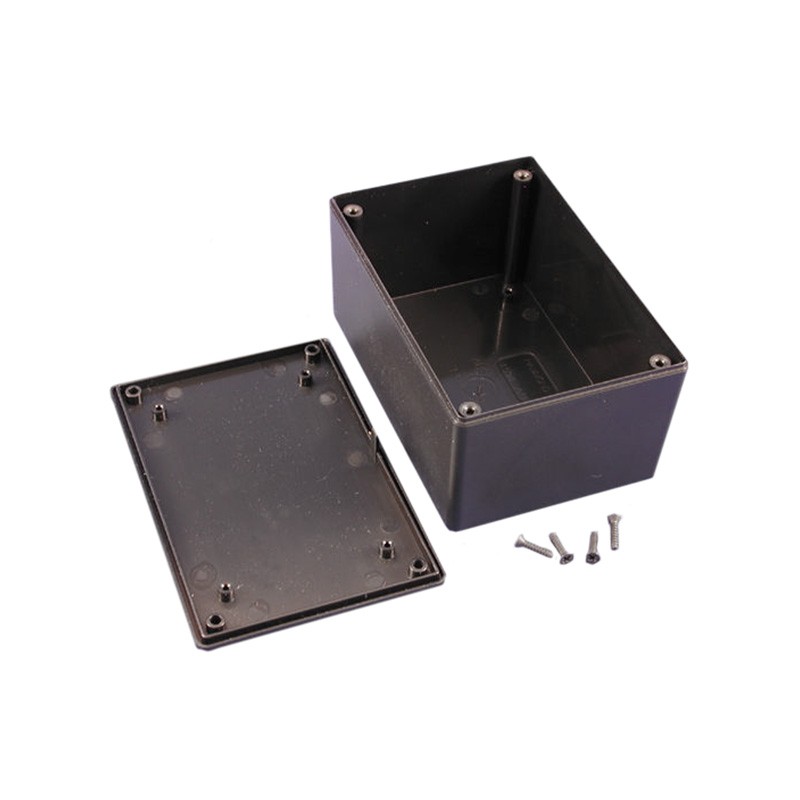 1 pcs : 1591XXTSBK - Box Plastic Black Cover Included 4.853' L x 3.278' W (123.27mm x 83.26mm) X 2.392' (60.76mm)