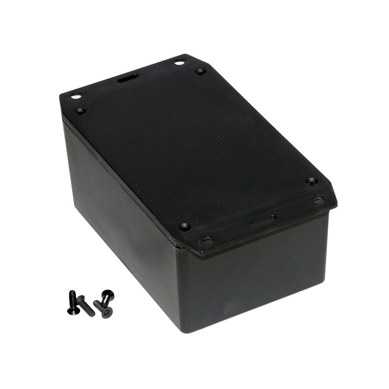 1 pcs : 1591XXTFLBK - Box Plastic Black Cover Included 4.853' L x 3.278' W (123.27mm x 83.26mm) X 2.392' (60.76mm)