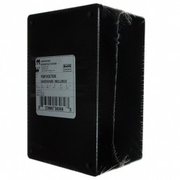 1 pcs : 1591XXTBK - Box Plastic Black Cover Included 4.853' L x 3.278' W (123.27mm x 83.26mm) X 2.392' (60.76mm)