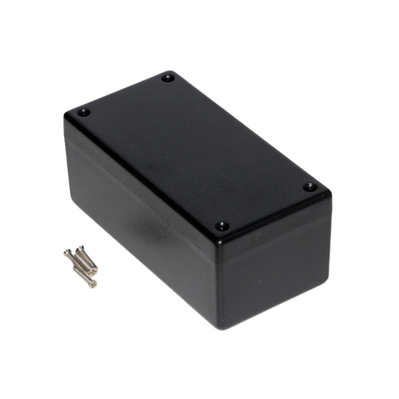 1 pcs : 1594DWBK - Box Plastic Black Cover Included 5.177' L x 2.610' W (131.50mm x 66.29mm) X 2.169' (55.09mm)