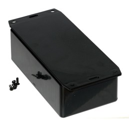 1 pcs : 1591DF2BK - Box Plastic Black Cover Included 5.891' L x 3.150' W (149.63mm x 80.01mm) X 2.028' (51.51mm)