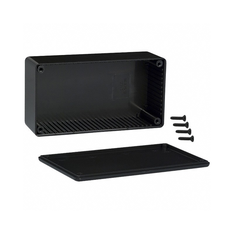1 pcs : 1591DSBK - Box Plastic Black Cover Included 5.906' L x 3.150' W (150.01mm x 80.01mm) X 1.969' (50.00mm)