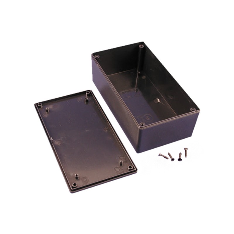 1 pcs : 1591XXDSBK - Box Plastic Black Cover Included 6.001' L x 3.245' W (152.43mm x 82.42mm) X 2.057' (52.25mm)