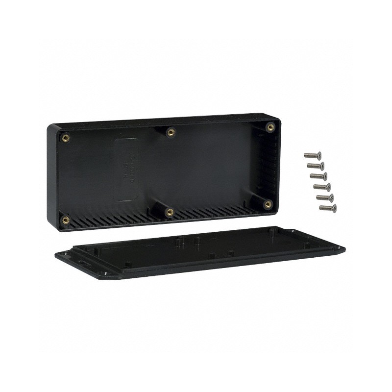 1 pcs : 1591HFLBK - Box Plastic Black Cover Included 6.524' L x 2.787' W (165.71mm x 70.79mm) X 1.141' (28.98mm)