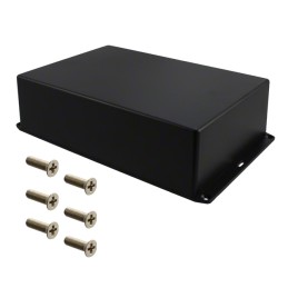 1 pcs : 1591XXFFLBK - Box Plastic Black Cover Included 8.701' L x 5.906' W (221.01mm x 150.01mm) X 2.500' (63.50mm)