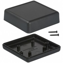 1 pcs : 1593JBK - Box Plastic Black Hand Held, Cover Included 2.608' L x 2.608' W (66.24mm x 66.24mm) X 1.083' (27.51mm)