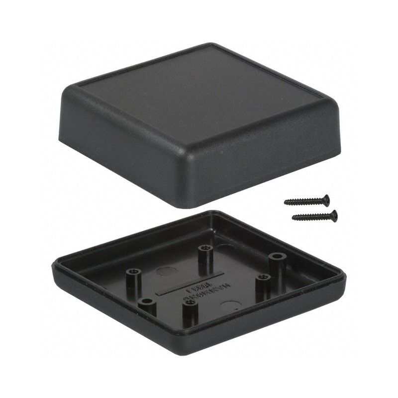 1 pcs : 1593JBK - Box Plastic Black Hand Held, Cover Included 2.608' L x 2.608' W (66.24mm x 66.24mm) X 1.083' (27.51mm)