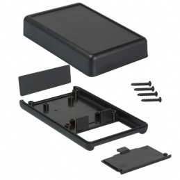 1 pcs : 1593QBK - Box Plastic Black Hand Held, End Panel and Cover 4.409' L x 2.618' W (111.99mm x 66.50mm) X 1.102' (27.99mm)