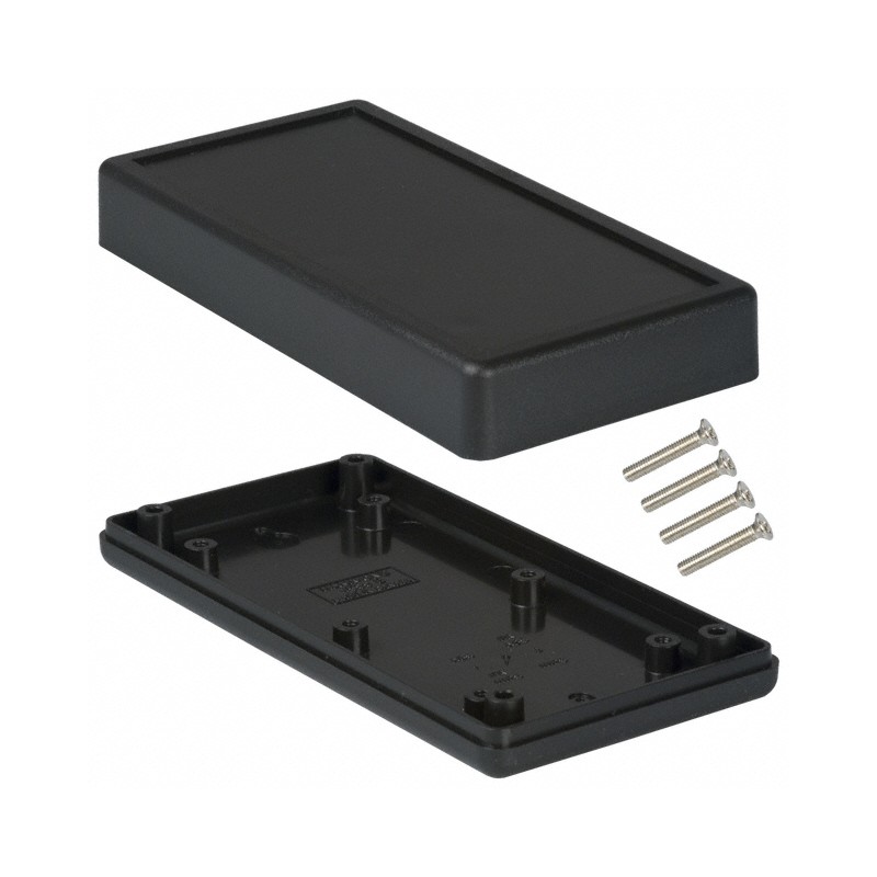 1 pcs : 1599EBK - Box Plastic Black Hand Held, Split Sides 6.693' L x 3.366' W (170.00mm x 85.50mm) X 1.368' (34.75mm)