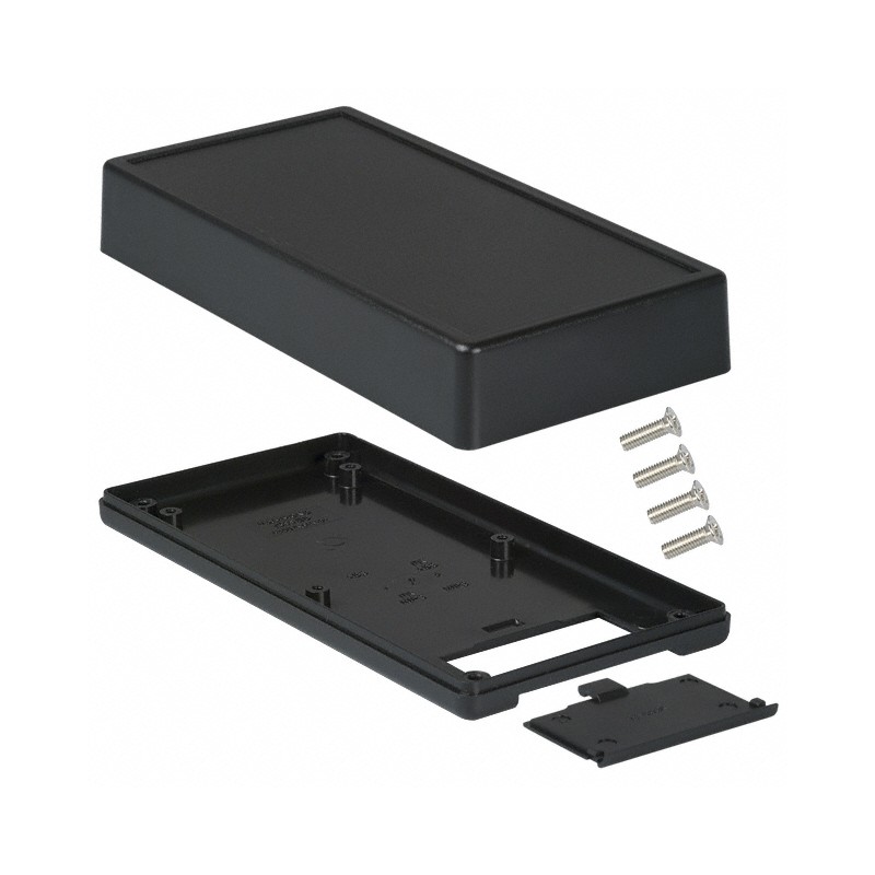 1 pcs : 1599EBKBAT - Box Plastic Black Hand Held, Split Sides 6.693' L x 3.366' W (170.00mm x 85.50mm) X 1.368' (34.75mm)