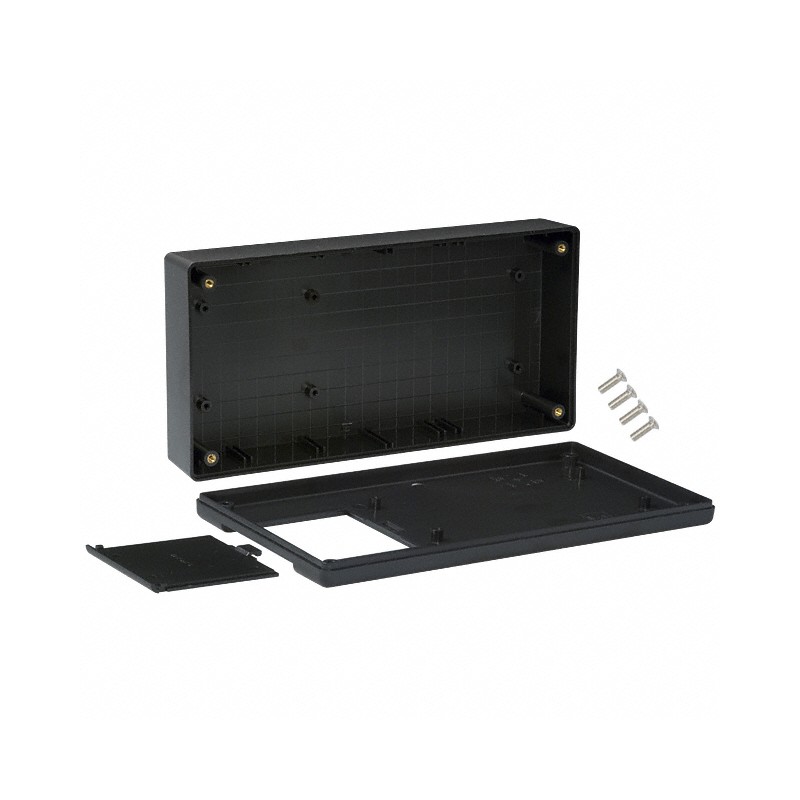 1 pcs : 1599HBKBAT - Box Plastic Black Hand Held, Split Sides 8.661' L x 4.331' W (219.99mm x 110.01mm) X 1.762' (44.75mm)