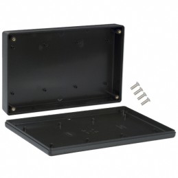 1 pcs : 1599KBK - Box Plastic Black Hand Held, Split Sides 8.661' L x 5.512' W (219.99mm x 140.00mm) X 1.575' (40.00mm)