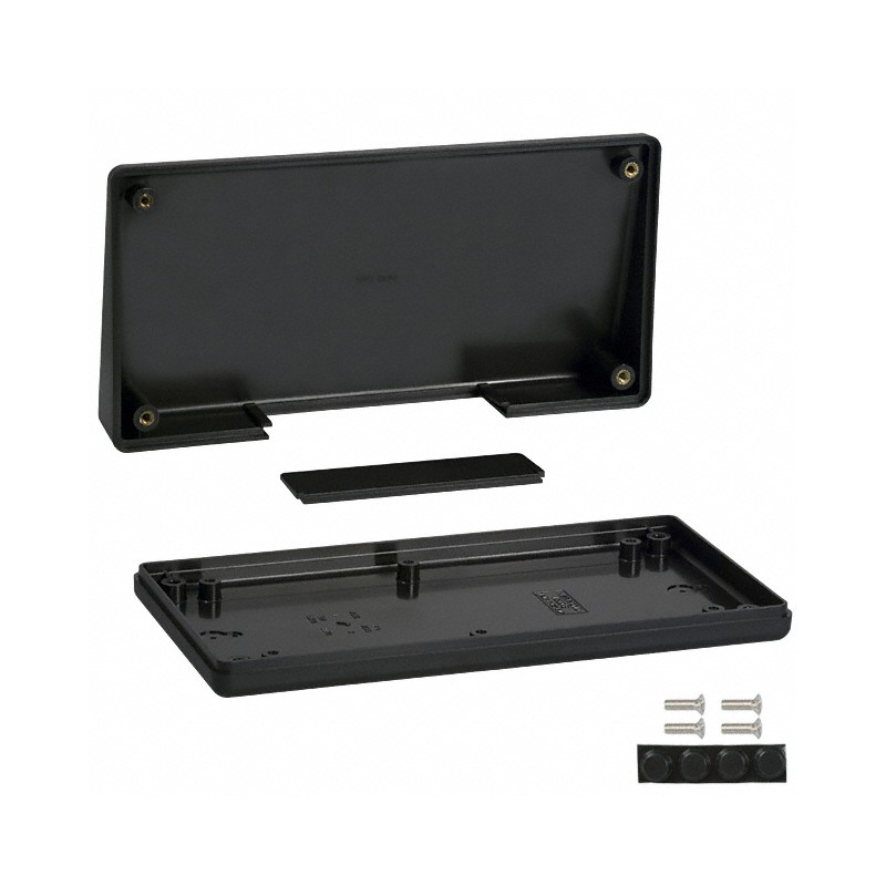 1 pcs : 1599ETSBK - Box Plastic Black Hand Held, Split Sides, Slanted Top 6.693' L x 3.366' W (170.00mm x 85.50mm) X 1.368' (34.