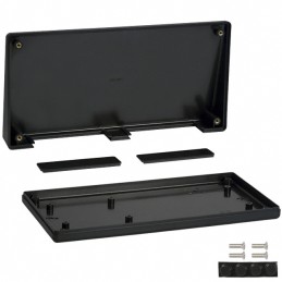 1 pcs : 1599HTSBK - Box Plastic Black Hand Held, Split Sides, Slanted Top 8.661' L x 4.331' W (219.99mm x 110.01mm) X 1.762' (44