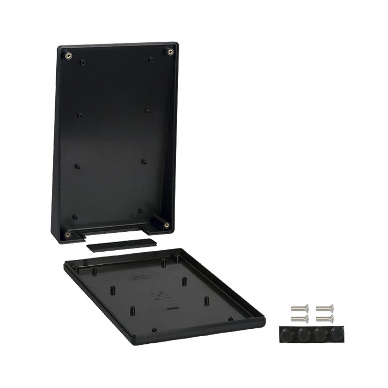 1 pcs : 1599KTLBK - Box Plastic Black Hand Held, Split Sides, Slanted Top 8.661' L x 5.512' W (219.99mm x 140.00mm) X 1.811' (46