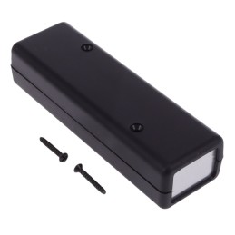 1 pcs : 1593DALBK - Box Plastic Black Split Sides and End Panel(s) 4.490' L x 1.410' W (114.05mm x 35.81mm) X 1.020' (25.91mm)