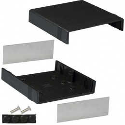 1 pcs : 1598BBK - Box Plastic Black Split Sides and End Panel(s) 5.323' L x 5.287' W (135.20mm x 134.29mm) X 2.008' (51.00mm)