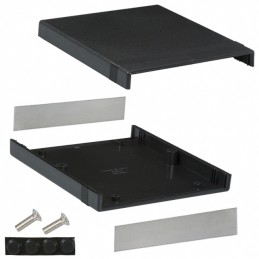 1 pcs : 1598BBBK - Box Plastic Black Split Sides and End Panel(s) 7.047' L x 6.083' W (178.99mm x 154.51mm) X 1.378' (35.00mm)