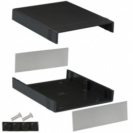 1 pcs : 1598CBK - Box Plastic Black Split Sides and End Panel(s) 7.067' L x 6.063' W (179.50mm x 154.00mm) X 2.008' (51.00mm)