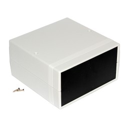 1 pcs : 1598ESGYPBK - Box Plastic Black, Gray Split Sides and End Panel(s) 6.313' L x 6.246' W (160.35mm x 158.65mm) X 3.354' (8