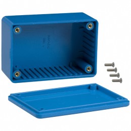 1 pcs : 1591LBU - Box Plastic Blue Cover Included 3.346' L x 2.205' W (85.00mm x 56.00mm) X 1.535' (38.99mm)