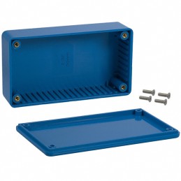 1 pcs : 1591BBU - Box Plastic Blue Cover Included 4.409' L x 2.441' W (111.99mm x 62.00mm) X 1.213' (30.81mm)