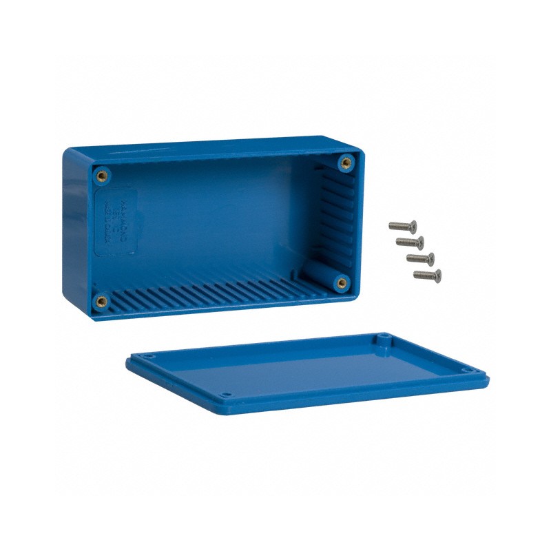 1 pcs : 1591CBU - Box Plastic Blue Cover Included 4.724' L x 2.559' W (120.00mm x 65.00mm) X 1.567' (39.80mm)