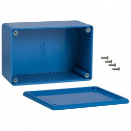 1 pcs : 1591TBU - Box Plastic Blue Cover Included 4.724' L x 3.157' W (120.00mm x 80.19mm) X 2.311' (58.70mm)