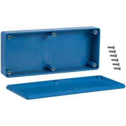 1 pcs : 1591HBU - Box Plastic Blue Cover Included 6.524' L x 2.787' W (165.71mm x 70.79mm) X 1.141' (28.98mm)