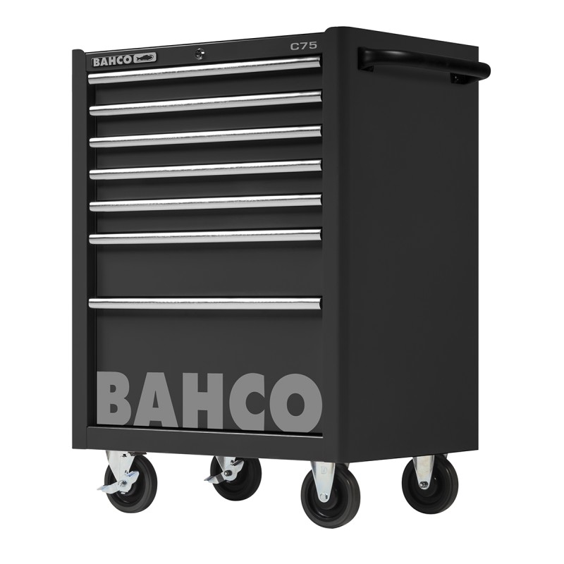 1 pcs - Bahco 7 drawer Stainless Steel (Top) Wheeled Tool Chest, 985mm x 677mm x 501mm