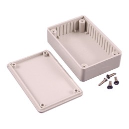 1 pcs : 1591MSGY - Box Plastic Gray Cover Included 3.339' L x 2.205' W (84.80mm x 56.00mm) X 1.023' (25.98mm)