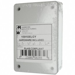 1 pcs : 1591XXLGY - Box Plastic Gray Cover Included 3.427' L x 2.279' W (87.05mm x 57.89mm) X 1.604' (40.75mm)