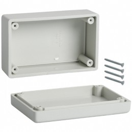 1 pcs : 1594CSGY - Box Plastic Gray Cover Included 4.193' L x 2.598' W (106.50mm x 65.99mm) X 1.787' (45.39mm)