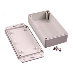1 pcs : 1591XXBFLGY - Box Plastic Gray Cover Included 4.481' L x 2.493' W (113.82mm x 63.32mm) X 1.289' (32.74mm)