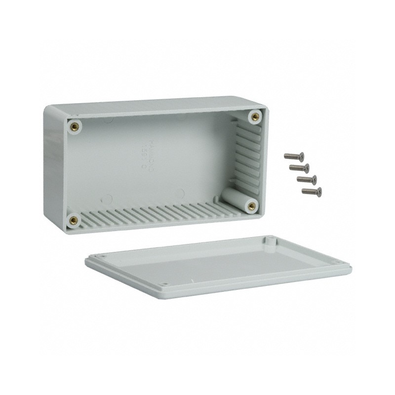 1 pcs : 1591CGY - Box Plastic Gray Cover Included 4.724' L x 2.559' W (120.00mm x 65.00mm) X 1.567' (39.80mm)