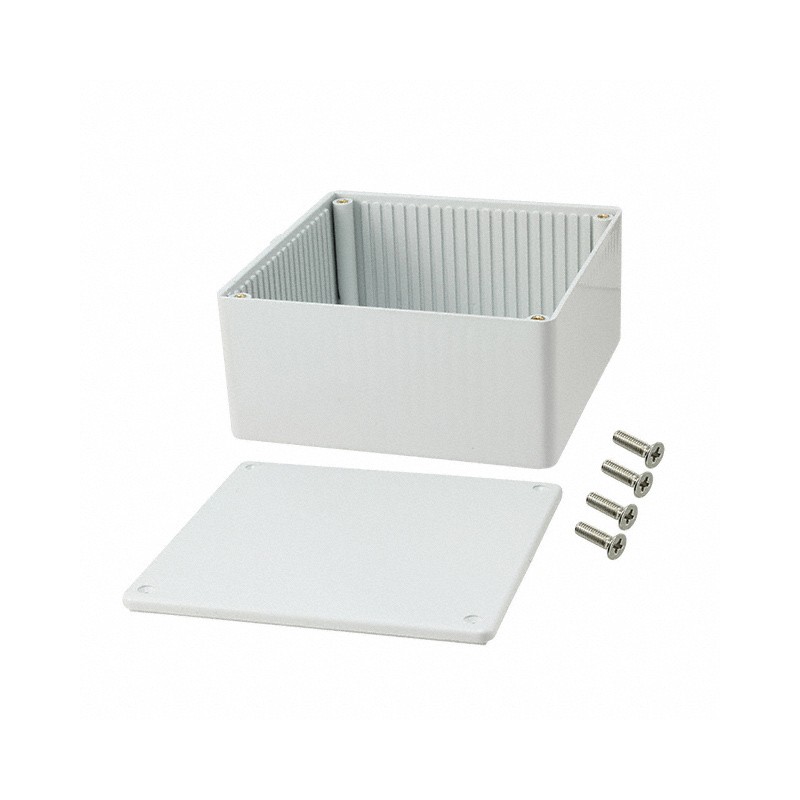 1 pcs : 1591UGY - Box Plastic Gray Cover Included 4.724' L x 4.724' W (120.00mm x 119.99mm) X 2.322' (58.98mm)