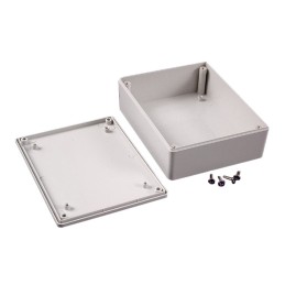 1 pcs : 1591XXGGY - Box Plastic Gray Cover Included 4.821' L x 3.776' W (122.45mm x 95.91mm) X 1.496' (38.00mm)
