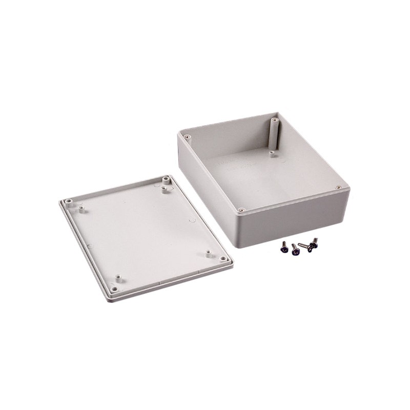 1 pcs : 1591XXGGY - Box Plastic Gray Cover Included 4.821' L x 3.776' W (122.45mm x 95.91mm) X 1.496' (38.00mm)