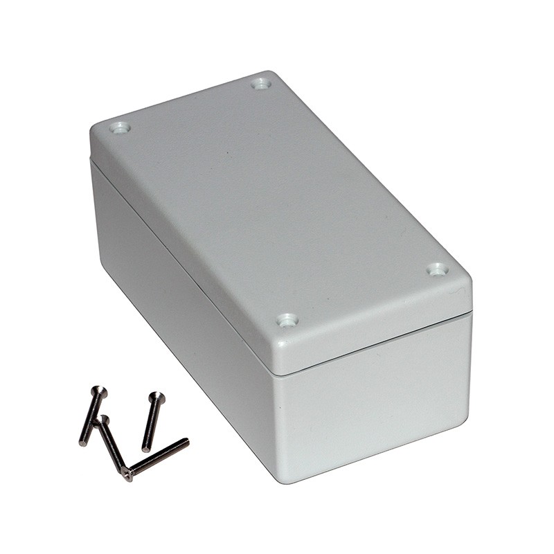 1 pcs : 1594DWGY - Box Plastic Gray Cover Included 5.177' L x 2.610' W (131.50mm x 66.29mm) X 2.169' (55.09mm)