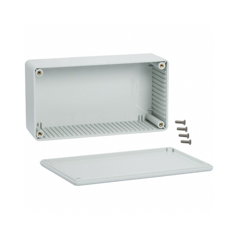 1 pcs : 1591DGY - Box Plastic Gray Cover Included 5.906' L x 3.150' W (150.01mm x 80.01mm) X 1.969' (50.00mm)