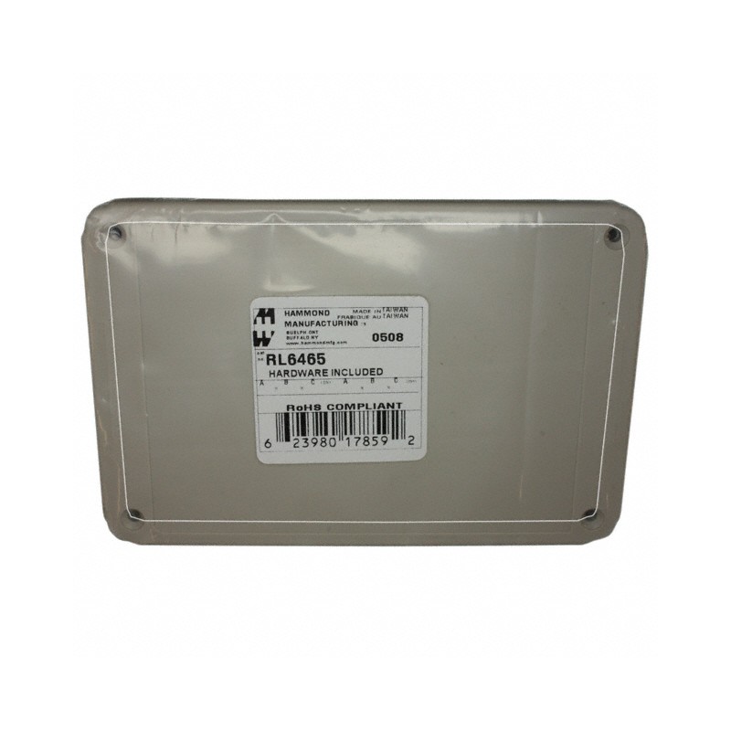 1 pcs : RL6465 - Box Plastic Gray Cover Included 5.906' L x 3.937' W (150.01mm x 100.00mm) X 3.543' (90.00mm)